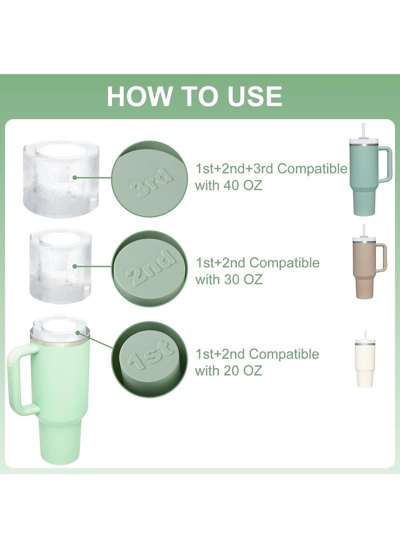 Bluejw - Ice Cube Tray For Flow State Silicone Ice Cube Maker With Lid For 30-40Oz Tumbler For Chilling Whiskey Cocktails Drinks Coffee Easy Fill And Release Ice Maker BPA Free - Image 1