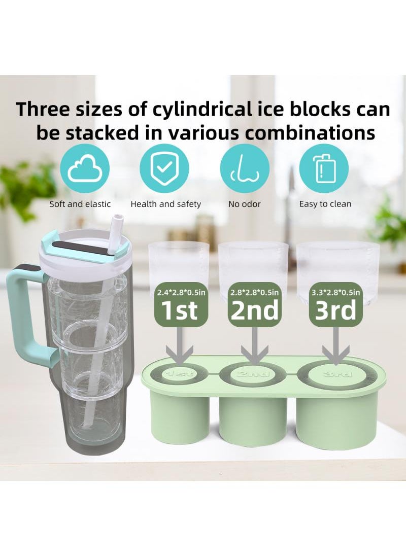 Bluejw - Ice Cube Tray For Flow State Silicone Ice Cube Maker With Lid For 30-40Oz Tumbler For Chilling Whiskey Cocktails Drinks Coffee Easy Fill And Release Ice Maker BPA Free - Image 1