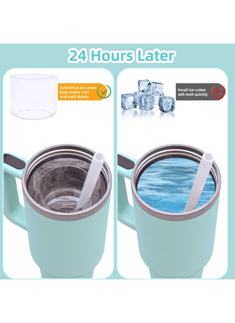 Bluejw - Ice Cube Tray For Flow State Silicone Ice Cube Maker With Lid For 30-40Oz Tumbler For Chilling Whiskey Cocktails Drinks Coffee Easy Fill And Release Ice Maker BPA Free - Image 1