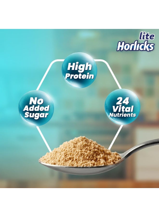 Horlicks Lite Malt Drink Mix, 1kg, High Protein, No Added Sugar, Energy for Active Adults - Image 4