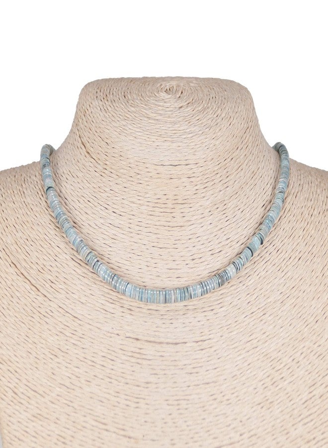 BlueRica Green Lip Heishi Shell Necklace (16") - Image 2