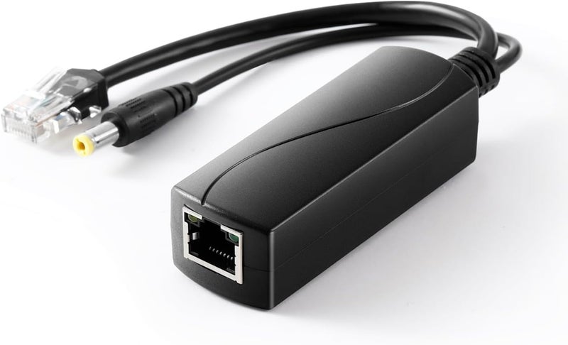 REVODATA 2.5G PoE Splitter 12V/2A, DC 5.5 x 2.1 mm Plug, 48V PoE to DC 12V/2A 24W Output, 2.5Gbps Ethernet Compliant IEEE802.3af/at, Plug and Play for IP Camera, Smart Home - Image 1