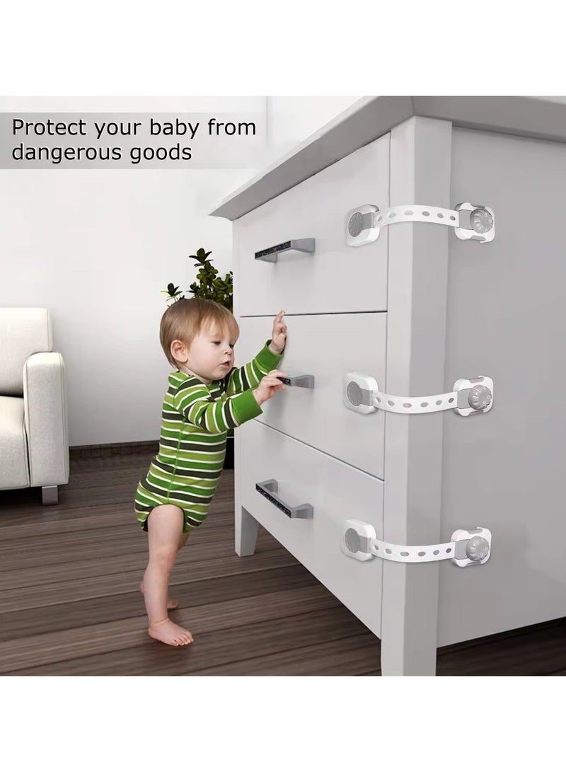 PRIMO PLUS 6-Pack Baby Safety Locks – Adjustable Double-Button Latches for Cabinets, Drawers, Fridges & Closets - Image 2