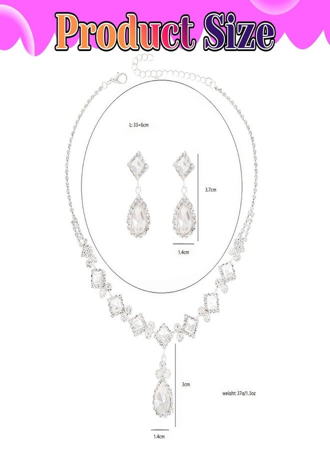 ايفينت طقم مجوهرات زفاف مرصع بالألماس من إيرنت، يتضمن قلادة وأقراط، للنساء - Image 4