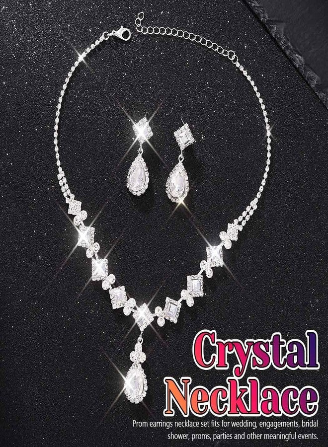 ايفينت طقم مجوهرات زفاف مرصع بالألماس من إيرنت، يتضمن قلادة وأقراط، للنساء - Image 2