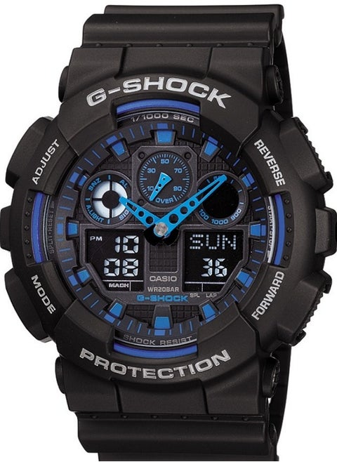 G-Shock GA100-1A2 Analog-Digital Speed Indicator Black Dial Men's Watch