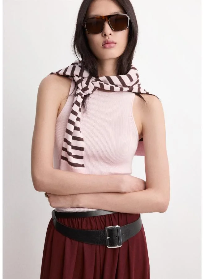 مانجو Fitted fine-knit top