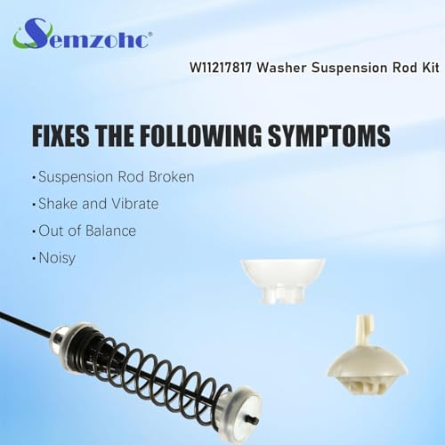 Semzohc W11217817 WTW4850HW1 WTW4855HW1 WTW4855HW2 WTW4855HW3 WTW4955HW1 WTW4955HW3 WTW4950HW1 WTW4655JW2 Washer Suspension Rod Kit 26.45 inch Fit for Whirl-pool Washer,also fit for May-tag MVWC465HW2 - Image 3