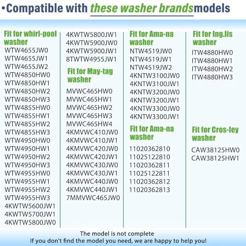 Semzohc W11217817 WTW4850HW1 WTW4855HW1 WTW4855HW2 WTW4855HW3 WTW4955HW1 WTW4955HW3 WTW4950HW1 WTW4655JW2 Washer Suspension Rod Kit 26.45 inch Fit for Whirl-pool Washer,also fit for May-tag MVWC465HW2 - Image 5