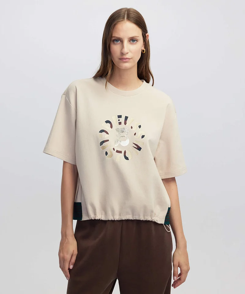ابيكول Mixed T-Shirt with Slogan Print
