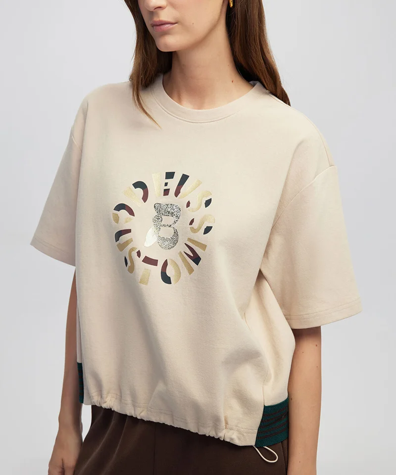 ابيكول Mixed T-Shirt with Slogan Print