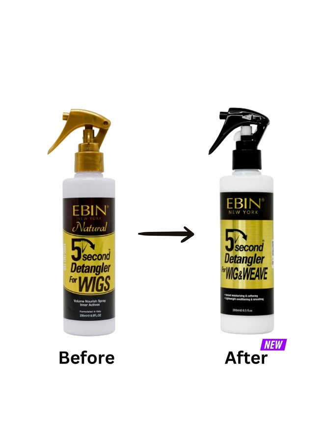EBIN NEW YORK 5 Second Detangler Infused With Moroccan Argan Oil ; Instant Moisture ; Lightweight Conditioning ; Softening And Smoothing ; Add Natural Shine And Moisture ; Wig & Weave 8.5 Oz / 250Ml - Image 4
