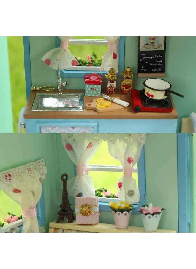 ماجكوو مجموعة بيت الدمية الخشبية المصغرة من MAGQOO مع الأثاث، مجموعة بيت الدمية DIY، مجموعة منزل صغيرة مع تحكم صوتي وحركة موسيقية، فكرة غرفة إبداعية بمقياس 1:18 (السفر عبر الزمن)  - Image 3