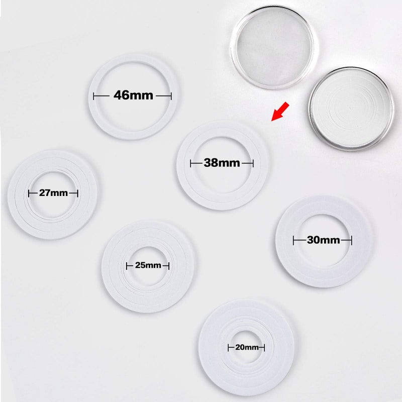 FULLCASE Coin Holders for Collectorsâ€“168Pcs Coin Capsules with 6-Size Foam Gaskets (20-46mm) for Silver Dollars Eagles & Foreign Coins, Airtight Coin Storage Box Organizer Collecting Supplies - Image 2