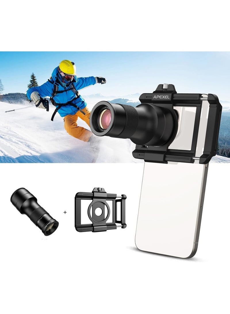 APEXEL 2-in-1 Mobile Phone Telephoto Macro Lens Kit 6X Telephoto Lens and 150mm Macro with Universal Phone Mount Storage Bag for for iPhone and Andriod - Image 4