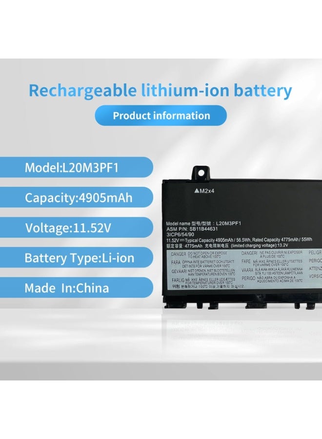 Terabyte بطارية لابتوب متوافقة مع Lenovo XiaoXin Air 14+ ACH 14+ ITL 14+ + ACN 20 21 14+ IAP Series (11.52V 56.5Wh) لطرز L20D3PF0 L20C3PF1 L20M3PF1 L20L3PF1 SB11B44631 SB11B44632 SB11B44634 5B11B44625 - Image 2