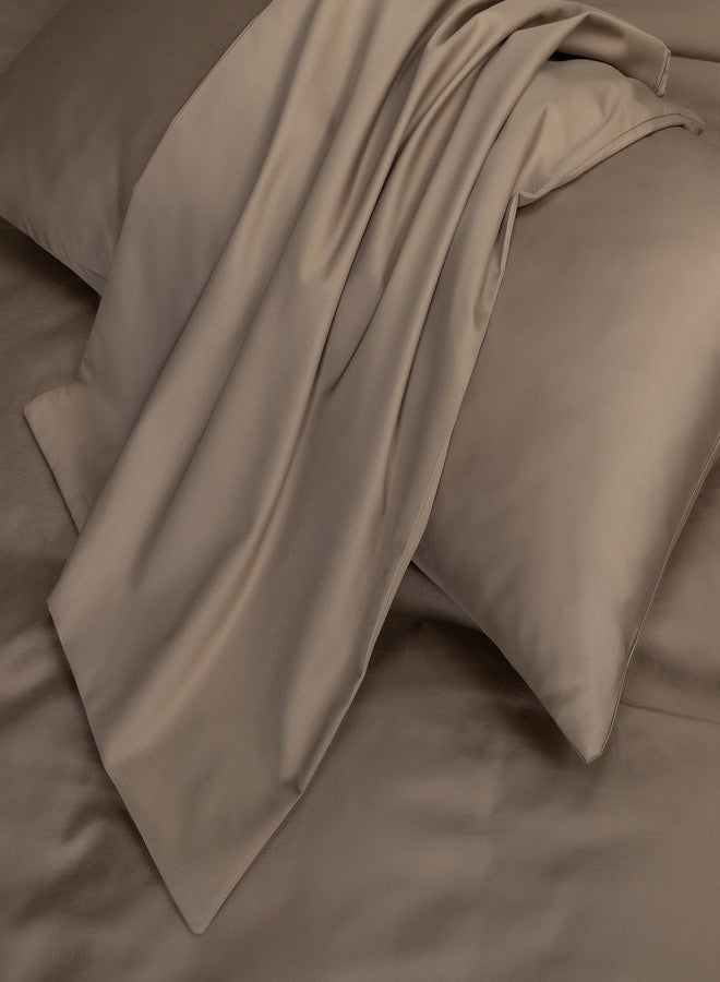 MooMee Pillow Cases Set of 2, 100% Extra Long Staple Cotton 600 Thread Count Pillowcases Sateen Silky Soft Breathable Cooling Hotel Like Pillow Covers (Mocha Brown, Standard 20x26) - Image 1