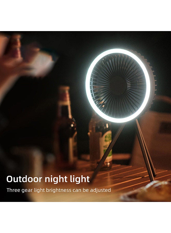 Aoresac 7 inch Fan Lamp 3 Speed Household Tripod Desktop 10000mAh LED Lighting USB Wireless Use Outdoor Portable Small Ceiling Fan Emergency Power - Image 3