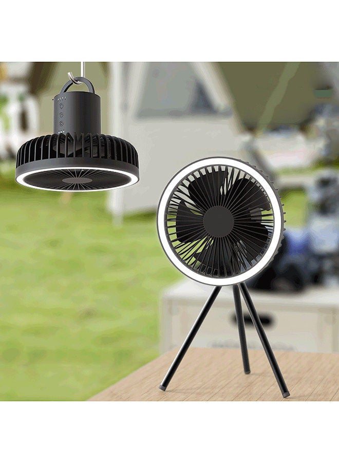 Aoresac 7 inch Fan Lamp 3 Speed Household Tripod Desktop 10000mAh LED Lighting USB Wireless Use Outdoor Portable Small Ceiling Fan Emergency Power - Image 5
