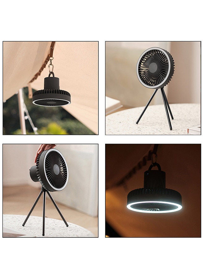 Aoresac 7 inch Fan Lamp 3 Speed Household Tripod Desktop 10000mAh LED Lighting USB Wireless Use Outdoor Portable Small Ceiling Fan Emergency Power - Image 4