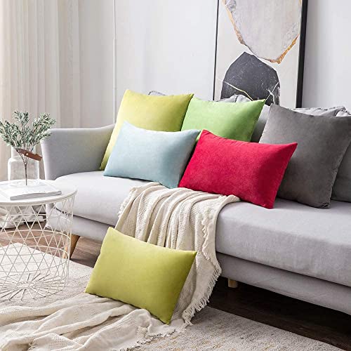 ATOOTFUSION Pack of 2, Smooth Soft Solid Decorative Square Throw Pillow Set Cushion Filler for Sofa Bedroom Car Halloween18 x 18 Inch 45 x 45 cm (Grey) - Image 4