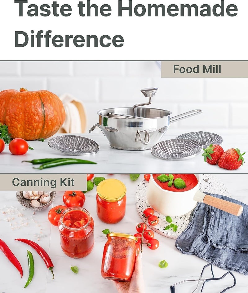 NEELABIL Stainless Steel Food Mill with 3 Grinding Discs Kitchen Food Mashing for Soup Sauce- Rotary Food Mill for Tomato Sauce, Applesauce, Puree, Mashed Potatoes, Jams, Baby Food - Image 4