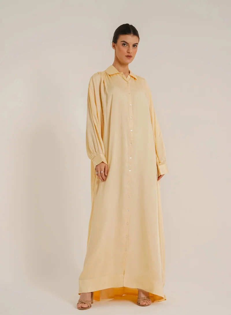 Noor Dana Butter Dress – Timeless Comfort in Butter Yellow made with TENCEL™