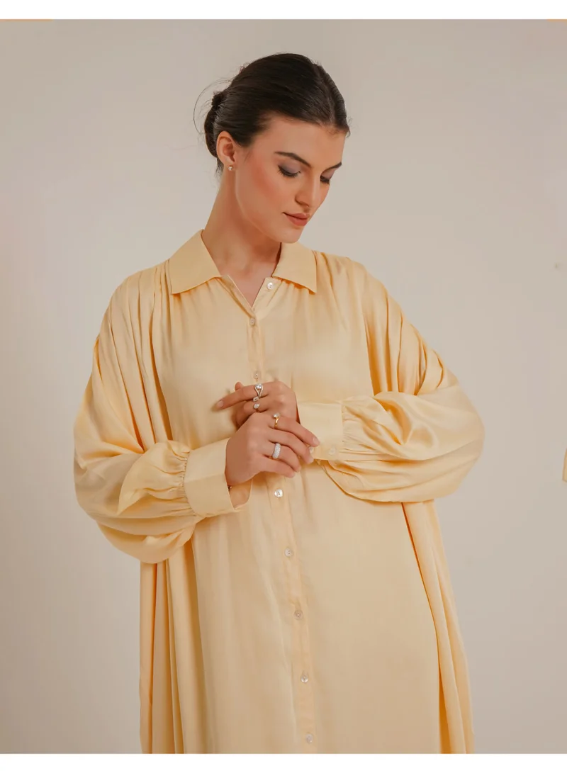 Noor Dana Butter Dress – Timeless Comfort in Butter Yellow made with TENCEL™