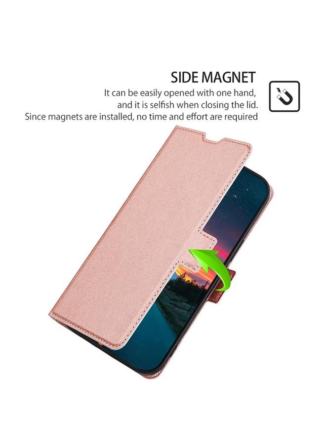 اس-توب جراب هاتف OnePlus Ace 2 Pro فائق النحافة مصنوع من الجلد مع إبزيم جانبي قابل للطي أفقيًا - Image 5