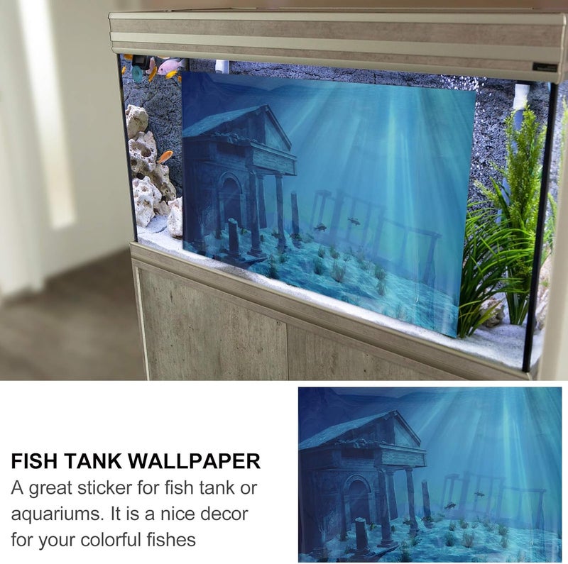 klarako Aquarium Decorations Aquarium Background Sticker Submarine Fish Tank Wallpaper Aquarium Poster Decal 5 Gallon Fish Tank - Image 2