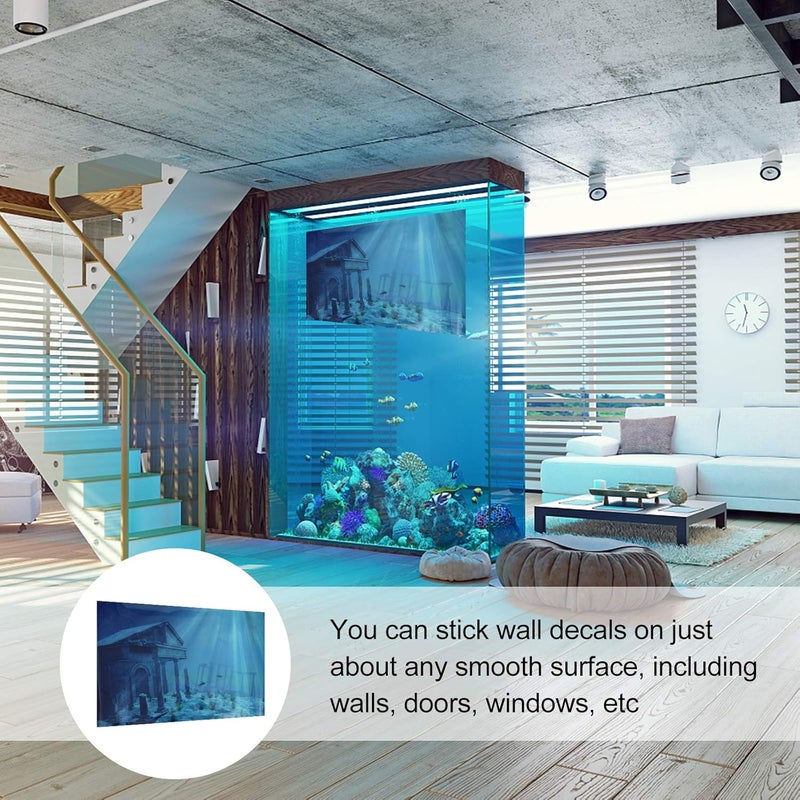 klarako Aquarium Decorations Aquarium Background Sticker Submarine Fish Tank Wallpaper Aquarium Poster Decal 5 Gallon Fish Tank - Image 4