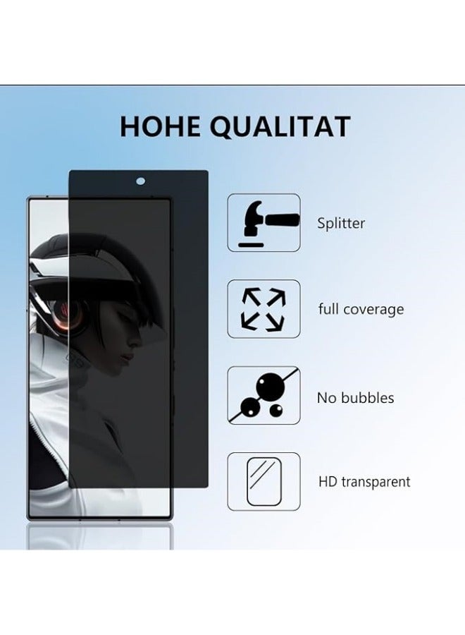 general 2 Pack Privacy Screen Protector for ZTE Nubia Red Magic 9 Pro Plus 9H Hardness HD Anti Scratch Anti Fingerprint Anti Spy Tempered Glass - Image 3