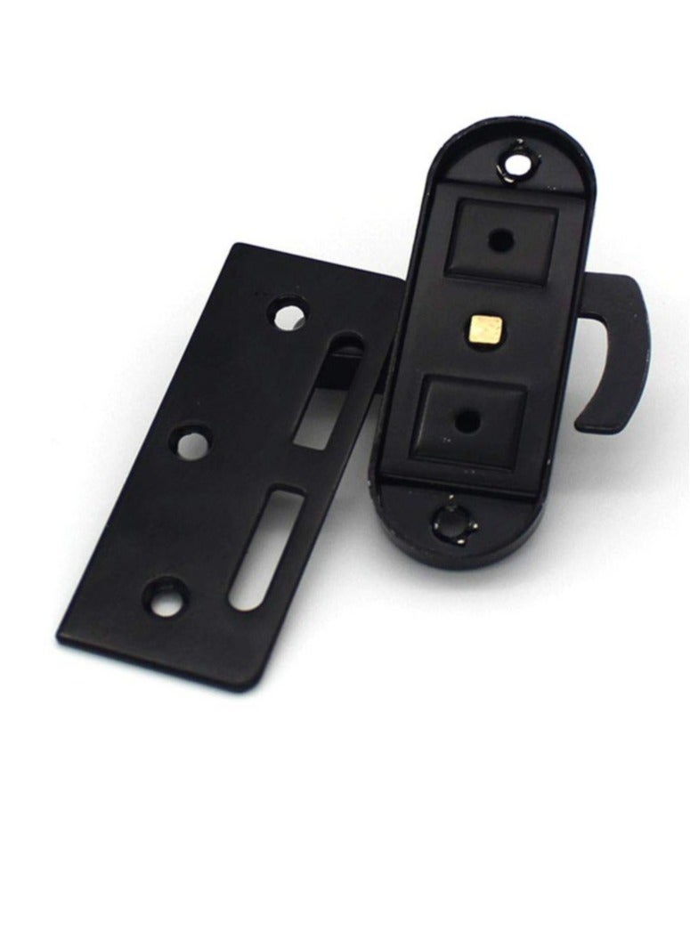 Zikra Anti Theft Sliding Door Latch, Sliding Steel Barn Door, Door Buckle Door Bolt with 90 Degree Latch (Black) - Image 2