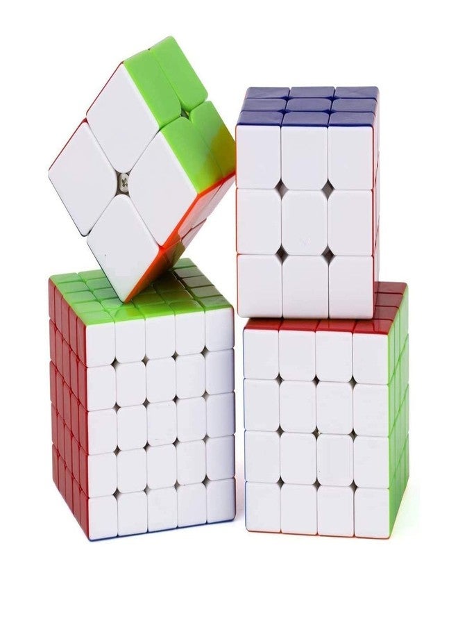 Authfort Combo Cube Set of 2x2 3x3 4x4 5x5 High Speed Stickerless Puzzle Game - Image 1