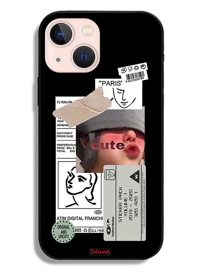Tolwak Apple iPhone 13 mini Protective Case Cute Sticker - Image 2