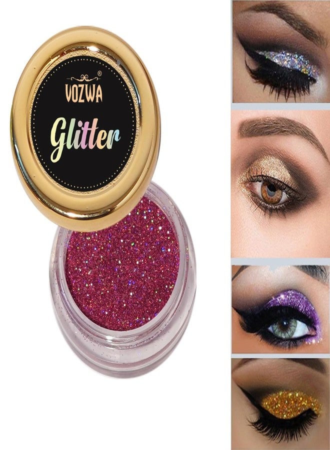 Vozwa Black Beauty Eyeshadow Chunky Glitter and Holographic Pink Eye Glitter - Image 3