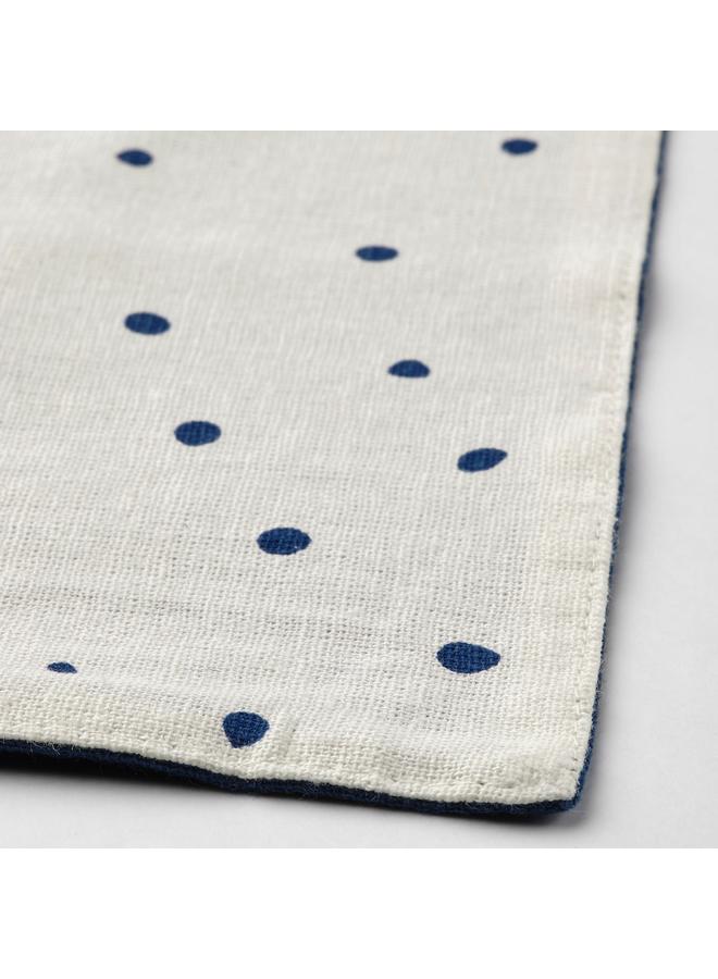 Zaboon Place mat, white/dark blue, 45x35 cm - Image 4