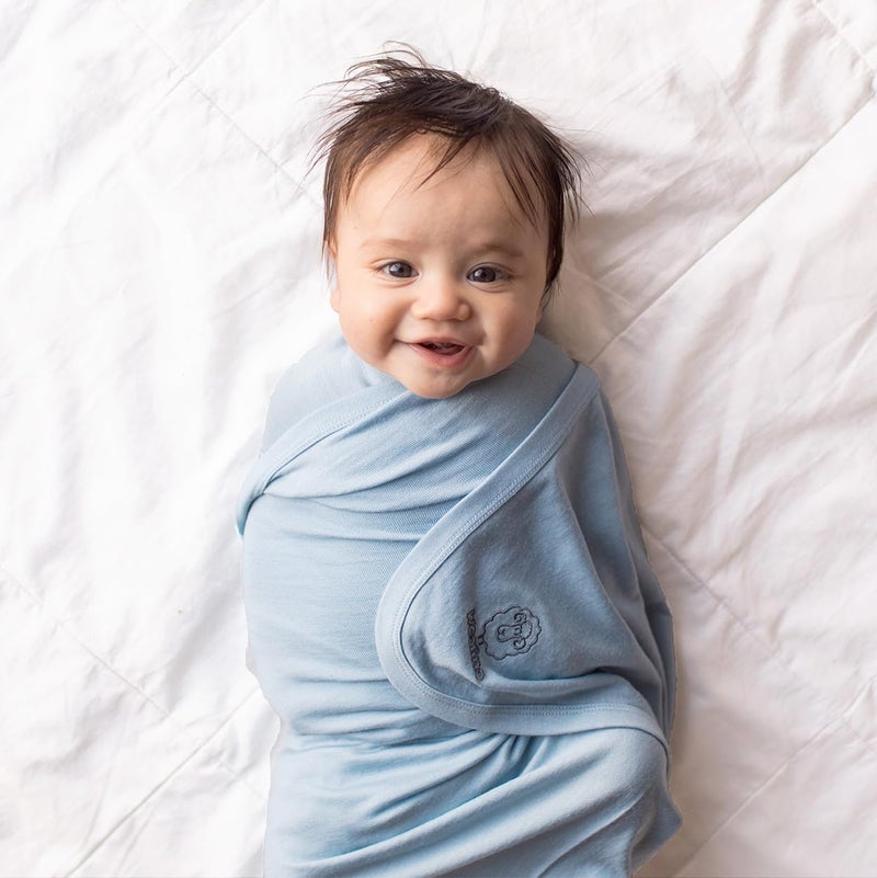 Woolino Baby Swaddle Blanket 100 Merino Wool Receiving Blanket for Boys  Girls Swaddles for Newborns 03 Months Blue - Image 4