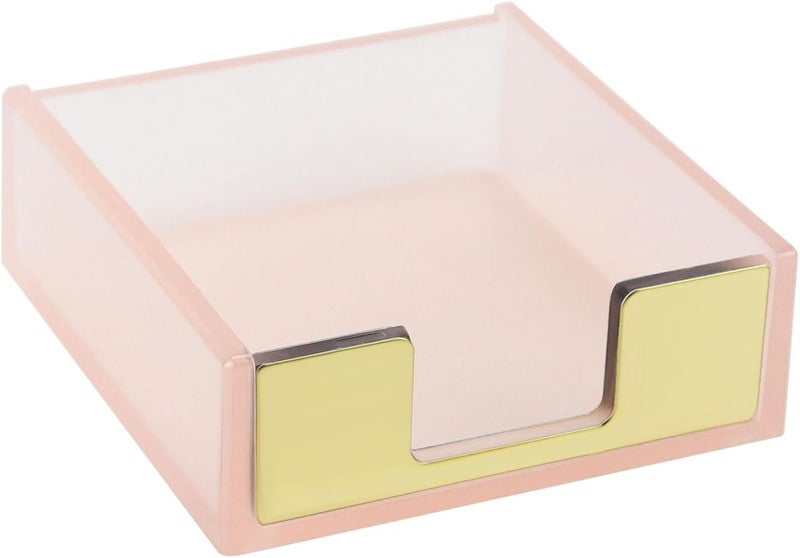 MultiBey Sticky Notes Memo Pad Holder Dispenser Rose Gold with Pink Desk Supplies Organizer Accessories for Office Home Schools (Pink) - Image 1