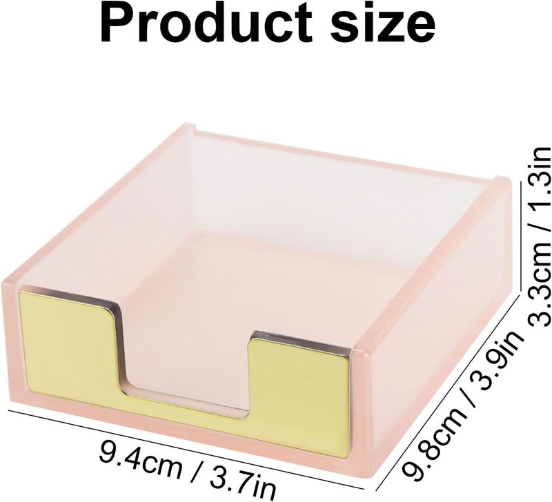 MultiBey Sticky Notes Memo Pad Holder Dispenser Rose Gold with Pink Desk Supplies Organizer Accessories for Office Home Schools (Pink) - Image 4