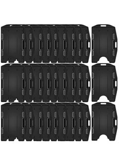 KASTWAVE 2 Sided id Badge Holder Rigid Hard Plastic id Access id Card case Vertical and Horizontal id Access Black Rigid Card Protectors Plastic Credit Card Protector for 2 Card(30 Packs)  - Image 1