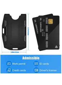 KASTWAVE 2 Sided id Badge Holder Rigid Hard Plastic id Access id Card case Vertical and Horizontal id Access Black Rigid Card Protectors Plastic Credit Card Protector for 2 Card(30 Packs)  - Image 3