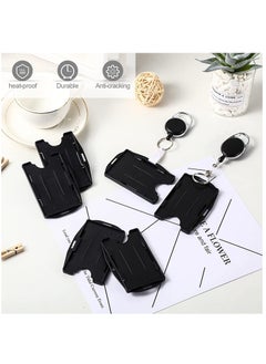 KASTWAVE 2 Sided id Badge Holder Rigid Hard Plastic id Access id Card case Vertical and Horizontal id Access Black Rigid Card Protectors Plastic Credit Card Protector for 2 Card(30 Packs)  - Image 5