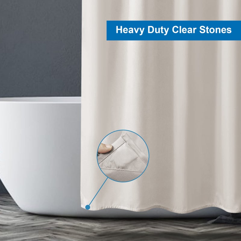 Amazer Khaki Shower Curtain Liner, Khaki Fabric Shower Liner, 2-in-1 Bathroom Shower Curtain and Liner, 12 Grommet Holes, Water Proof, Machine Washable, Hotel Quality, 72 x 72 Inches - Image 5