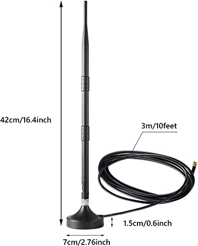 eifagur 8dBi Indoor 915MHZ Magnet Base Long-Range Cellular LoRa Gateway Antenna with 3M/10FT Cable for Helium Hotspot RAK MNTD Nebra Bobcat 300 SenseCAP M1 SyncroB.it Hotspot Finestra HNT Miner, Eifagur - Image 3