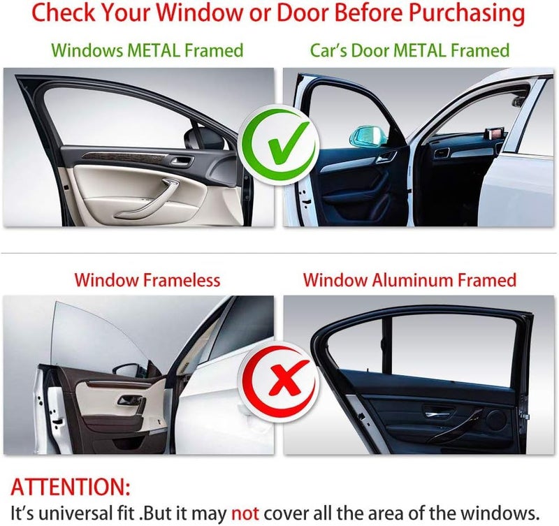 Aokway Car Side Window Sunshades, Driver Car Window Screen Mesh, Universal Fit for Camping and UV Protection (Black, Front Side 2pcs) - Image 5