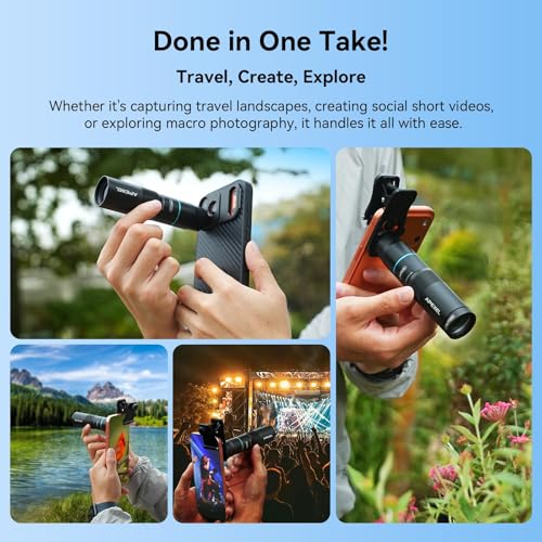APEXEL 10X Tele-Macro Pro Dual Lens 2-in-1, Portable Clip-On Telephoto Macro Lens for iPhone, Compatible with Samsung & Almost All Smartphones, Pro Photography for Travel, Concert, Exploration - Image 5