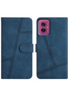 For Motorola Moto G55 Skin-feel Stitching Leather Phone Case(Blue)