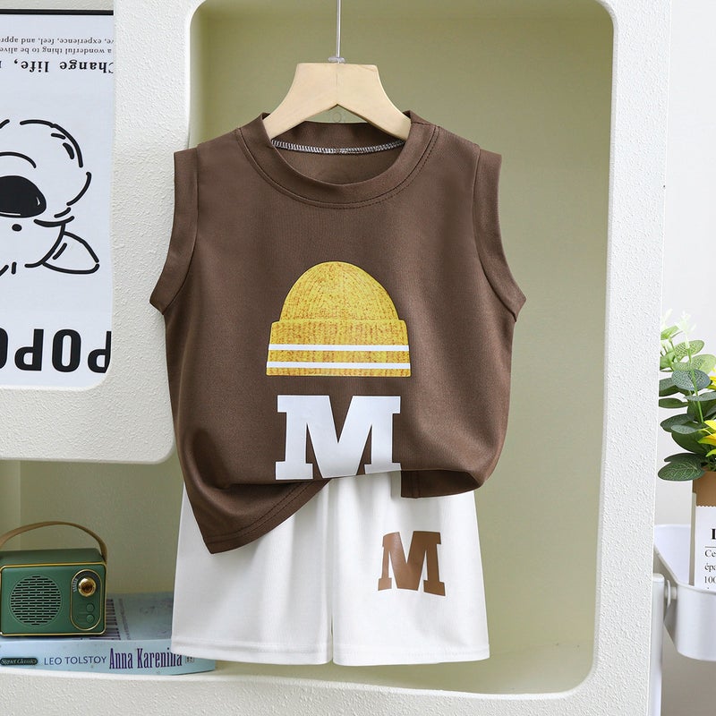 New Children'S Vest Suit Boys' Sleeveless Jacket Shorts Korean Summer Two-Piece Children'S Clothing - Image 1