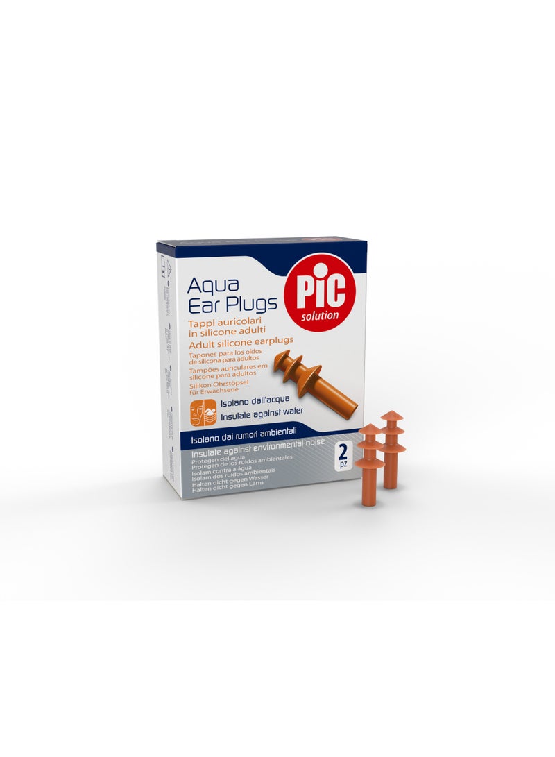 Pic Solution Aqua Ear Plugs Adult Silicone Earplugs 2 pcs - Image 2